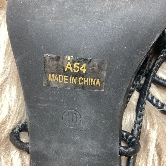 Dearuser Square Open Toe Lace up Wrap Chunky High Heels Strappy Block Sandals - Picture 9 of 13